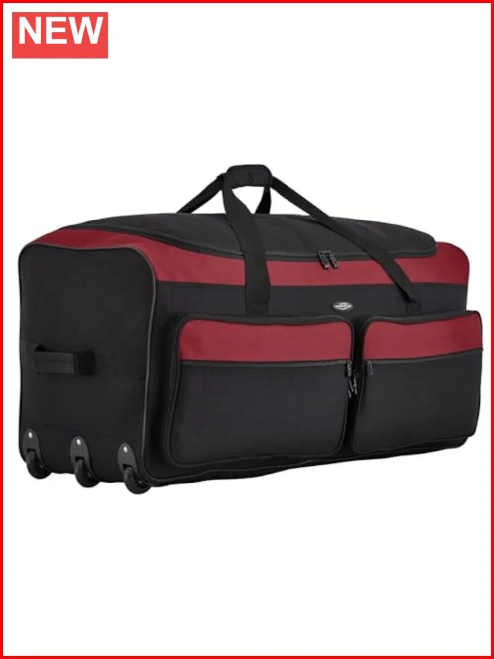 36-Inch Rolling Duffel Bag with 3 Wheels, Expandable